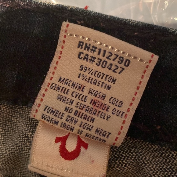 True Religion Billy Low Rise Super T Straight Jeans Size 26 Dark Wash - Picture 11 of 11